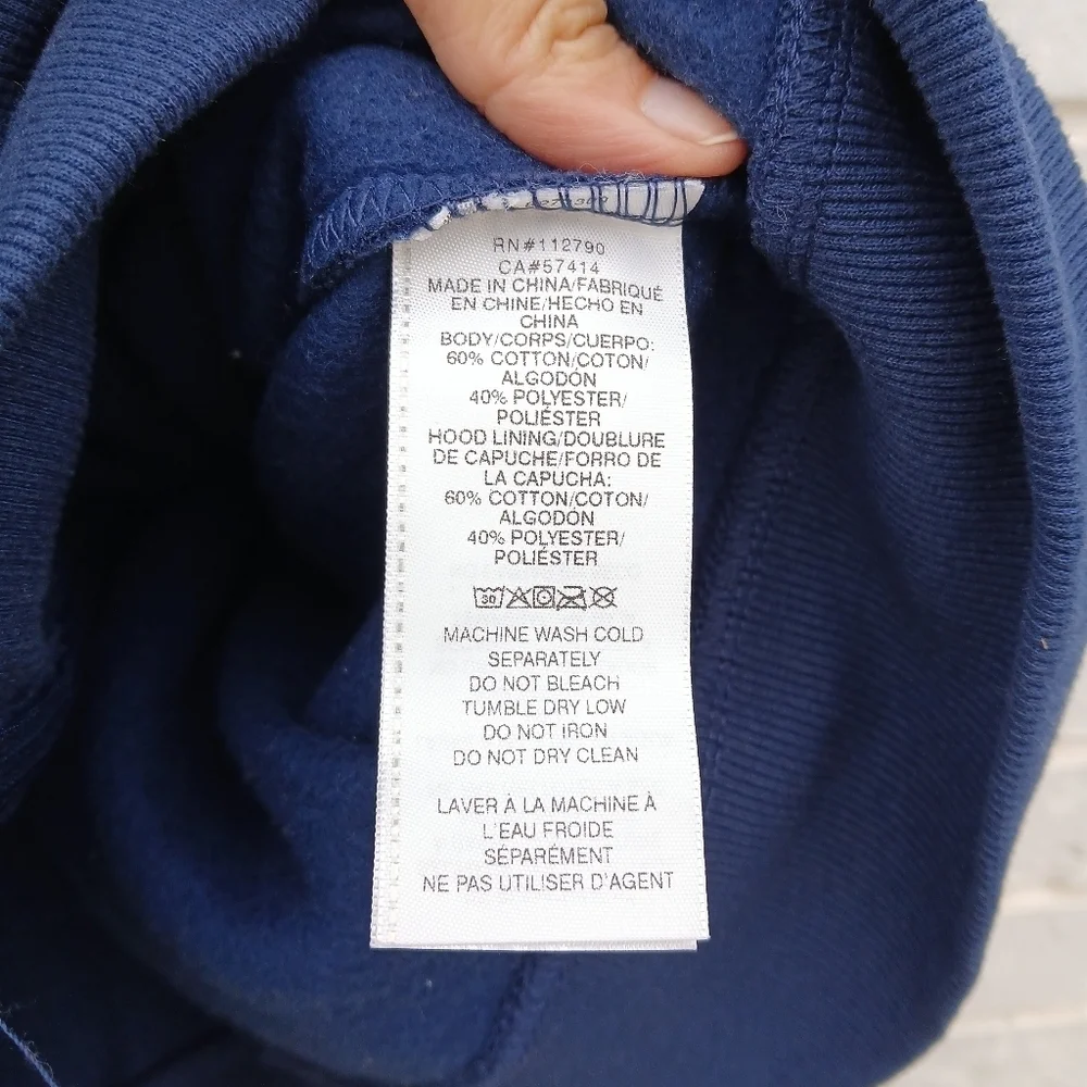 True Religion Full Zip Hoodie Logo Navy Large